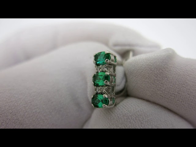 Срібні сережки зі смарагдом 296кн Відео огляд