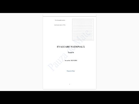 Testul 6 de pregatire pentru Evaluare Nationala 2024