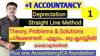 Depreciation|straight line method|Accountancy |Malayalam