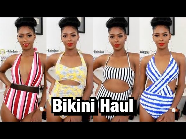 Vídeo relacionado con CUPSHE Conjunto de bikini para mujer, cuello en V, con nudo delantero, cintura baja, espalda cruzada, traje de baño de 2 piezas, Azul índigo, M