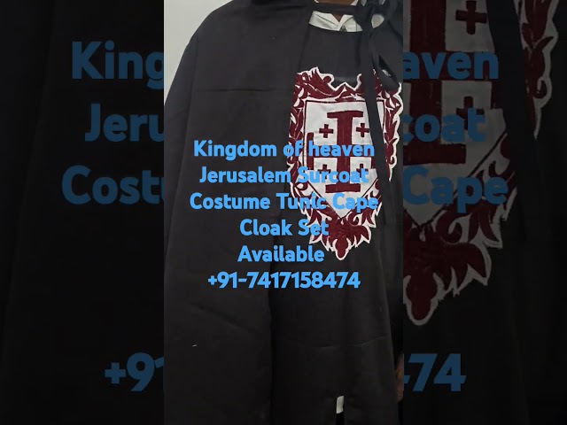 Vídeo relacionado con Disfraz de túnica Gothden con capucha, bata de caballero, conjunto completo de fantasía para Halloween, disfraz de cosplay, para fiesta y mascarada