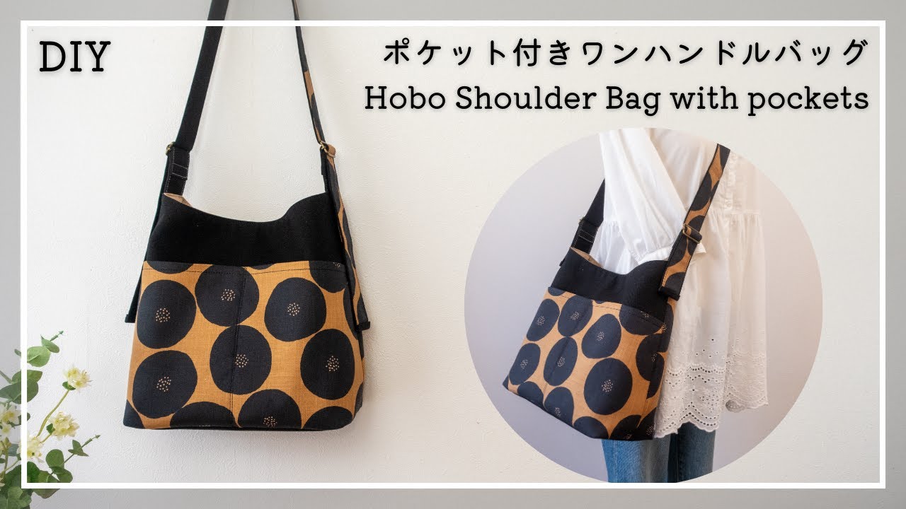 How to make a Hobo Shoulder Bag with outside pockets /DIY/sewing tutorial