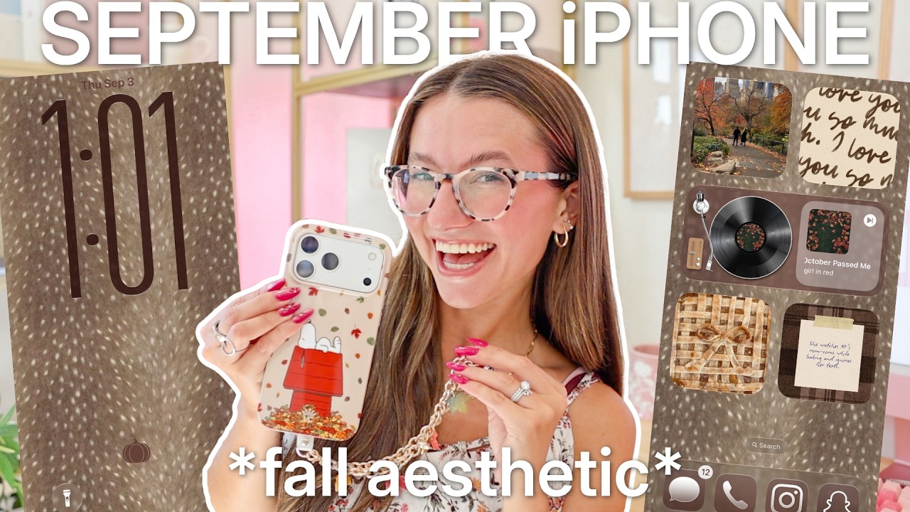 september iphone customization 🍂📱fall iOS 26 aesthetic theme tutorial!