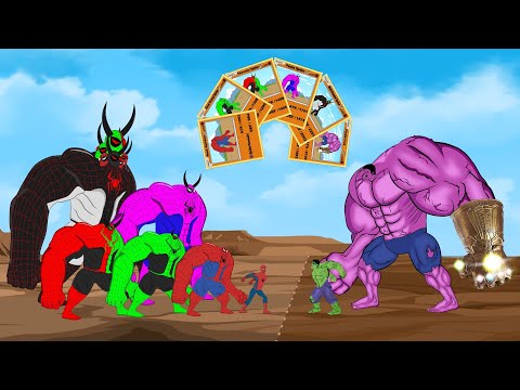 Evolution of Red HULK, Violet HULK vs Evolution of MONSTER SPIDERMAN | SUPER HEROES CARTOON MOVIES