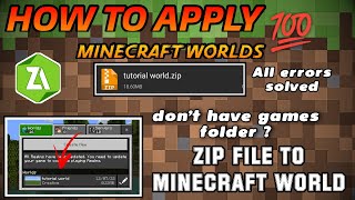 HOW TO EXTRACT MINECRAFT ZIP WORLD FILE | ZARCHIVER | HOW TO APPLY MINECRAFT WORLD ZIP | #mcpe
