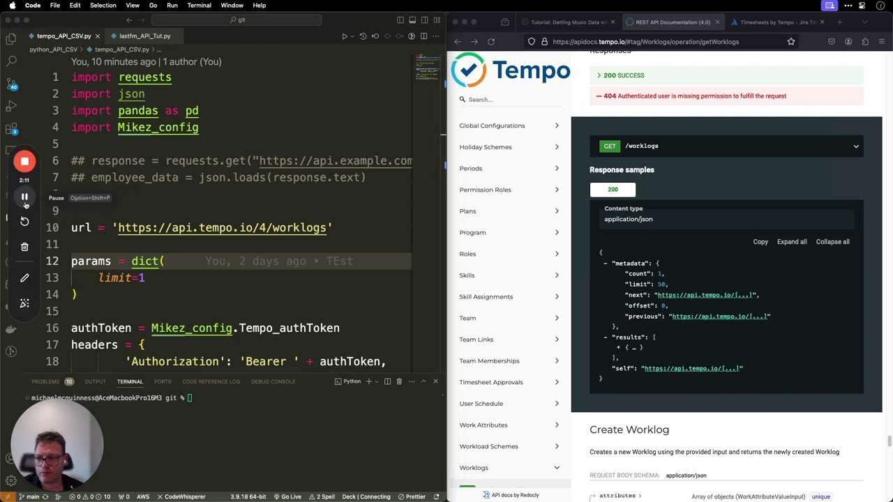 Pyhton API Tempo Last FM