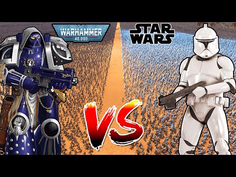 Every Star Wars Army VS Every Warhammer 40k Army! (5 MILLION UNITS) - UEBS 2