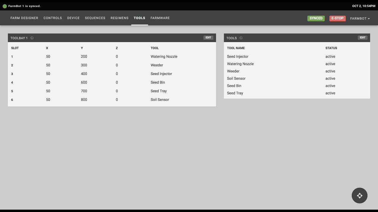 FarmBot Software: Tools