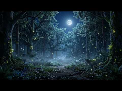 Fantasy Forest Night Ambience – Crickets, Wind & Soft Music for Sleep (2h)