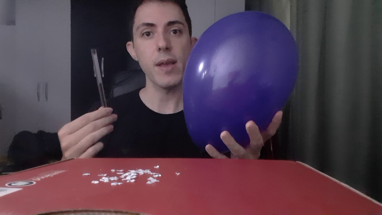 Experimento de Eletrostática - Papel e bexiga.