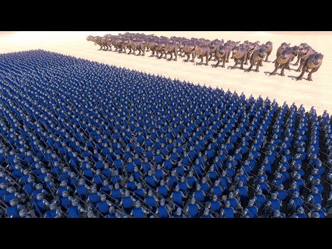 50 T Rex Vs Every 5,000 Medieval Soldiers - Ultimate Epic Battle Simulator