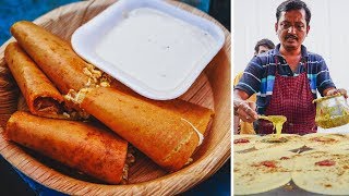 BEST DOSA in Hyderabad, India! Indian Street Food for BREAKFAST at RAM KI BANDI