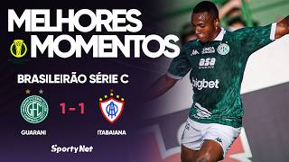 GUARANI SAI NA FRENTE, MAS CEDE EMPATE RELÂMPAGO! Tudo em 3 Minutos - Guarani 1 x 1 Itabaiana