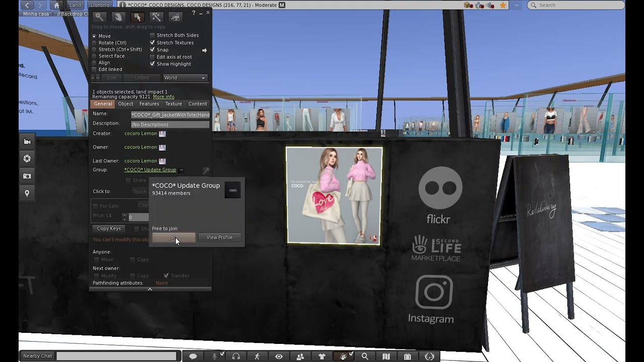 Second Life How to join store groups