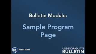 Bulletin Module - Sample Program Page
