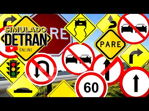 50 QUESTÕES DE PLACAS DE TRÂNSITO COMENTADAS #simuladodetranonline