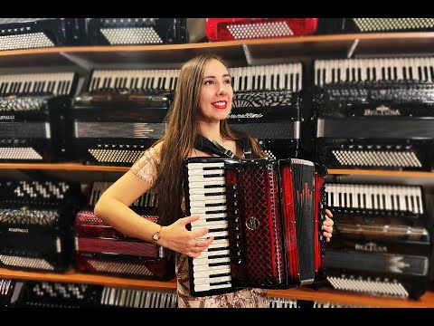BELTSTUIV3496RM - Red Shadow Beltuna Studio IV Compact Piano Accordion LMMM 34 96 $5999