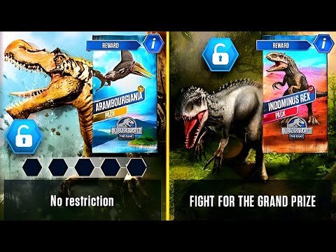 DEFEAT MEGALOCEVIA UNLOCKED ARAMBOURGIANIA VS INDOMINUS REX COMING SOON | JURASSIC WORLD THE GAME
