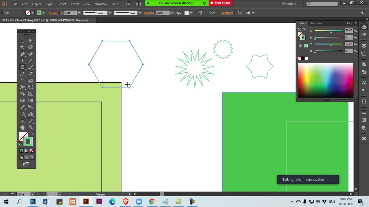 Adobe Illustrator CC Tutorial Shapes, Rectangle, Circle, Triangle, Star and Polygon