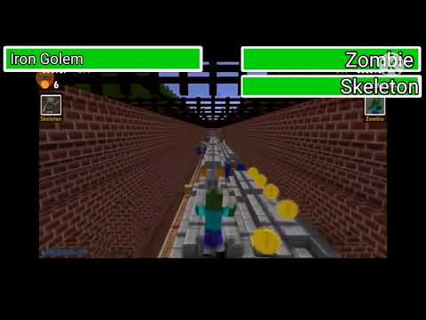 Monster School Subway Suffers Challenge With Healthbars (Part 2/2)