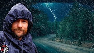 REMOTE - Camping in Strong Storms with Heavy Rain - The Lightning Storm