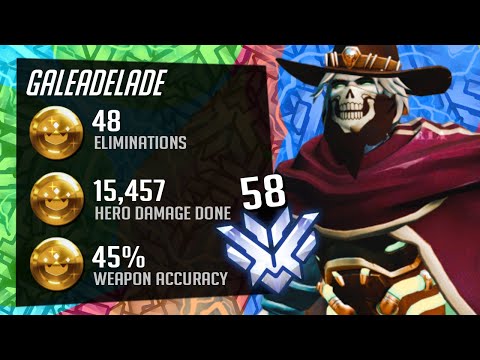 Gale Top 500 Human Aimbot McCree - 43 elims! [ Overwatch Season 26 ]