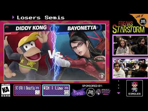 Freaks Starstorm Regional Singles LOSERS SEMIS - Beastly (Diddy Kong) vs Lima (Bayonetta)