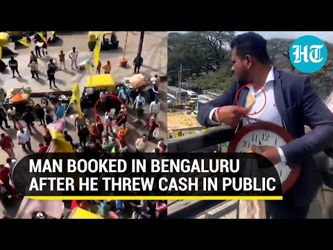 Bengaluru man throws currency in busy market; Watch what happened next | Viral