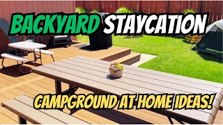 We Turned Our Backyard Into a Staycation Campground! ⛺️ Everything We Bought #amazonfinds