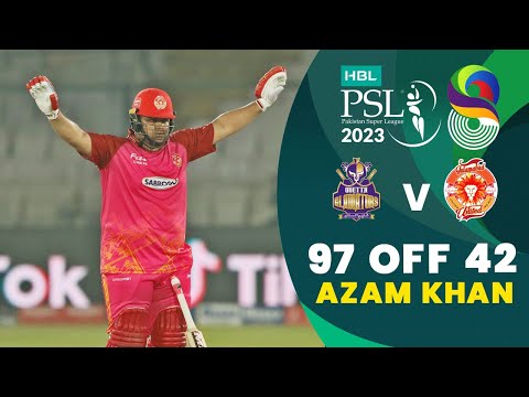 Azam Khan Incredible 97 Off 42 Balls | Quetta vs Islamabad | Match 13 | HBL PSL 8 | MI2T