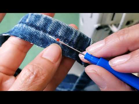 How to shorten jeans while leaving the original hem. Eurohem. Original hem