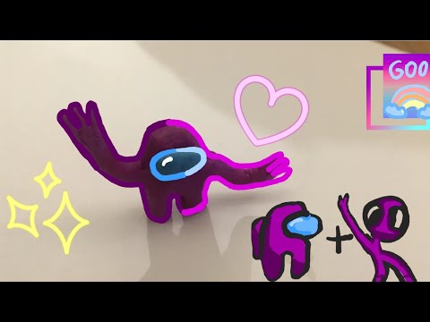 Радужные друзья Амонгас Фиолетовый Роблокс- Rainbow friends Amongus Purple Roblox из пластилина.