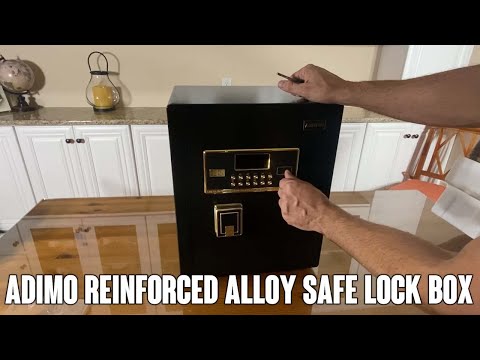Small Digital Safe Box, Alloy Steel, Electronic Keypad with Emergency Key Lock, 9.1"H x 6.7"D x 6.7"W, Security Safe for Cash Jewelry (White) video review thumbnail