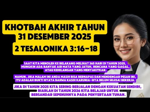 Ibadah akhir tahun 31 desember 2025, 2 tesalonika 3:16-18