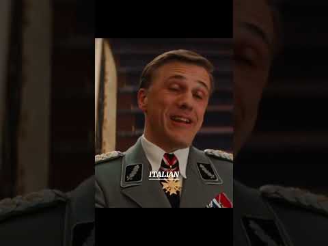 Christoph Waltz and Brad Pitt Fluent in French, German and Italian in Inglourious Basterds (2009)