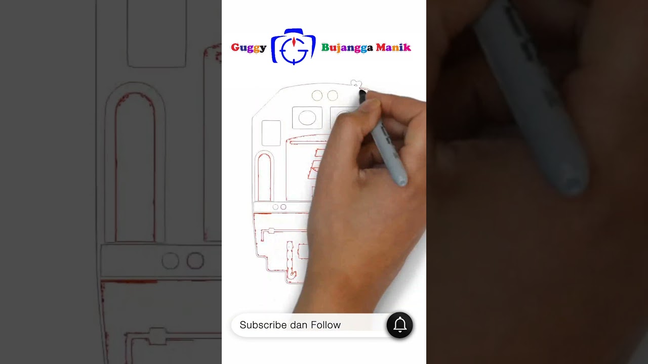 Komik Kereta Api 🚆 Menggambar Lokomotif Vintage Red and Blue CC 201 #guggybujanggamanik #vintage