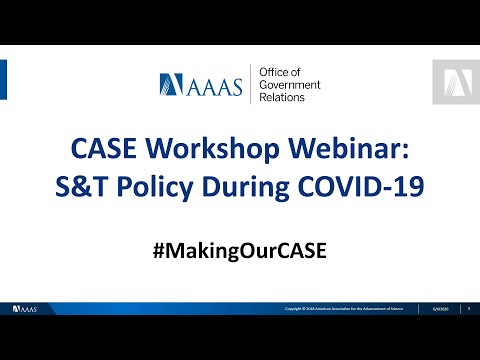CASE Webinar: Science and Technology Policy During COVID-19