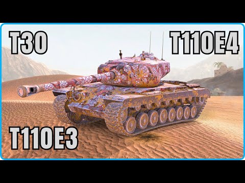 T30 • T110E3 • T110E4 | American TD Supremacy | WoT Blitz Gameplay