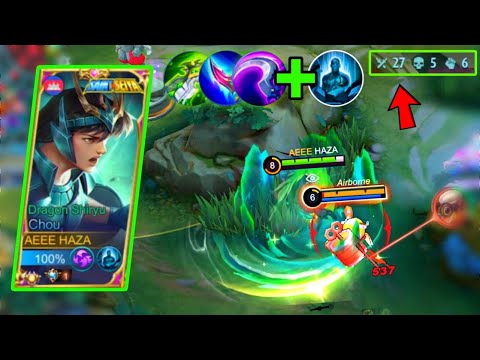 HAZA THIS is PLAY CHOU | Users Spell Petrify 99& Get 27 Kills Auto in Mythic Rank | Top 1 Chou Build