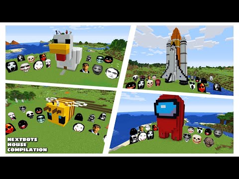 BEST SURVIVAL HOUSE BUILD WITH 100 NEXTBOTS COMPILATION in Minecraft - Gameplay - Coffin Meme
