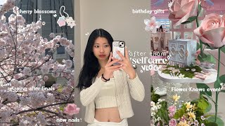 AFTER EXAM SELFCARE VLOG 🎐🫧୨୧₊˚ new nails, birthday, Flower Knows event, relaxing after finals