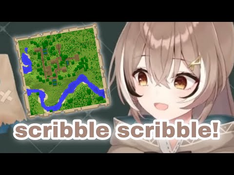 Mumei being ADORABLE while making a map in Minecraft