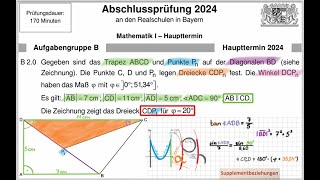 Abschlussprüfung Mathematik 2024 B2 I-Zweig (Ebene Geometrie)