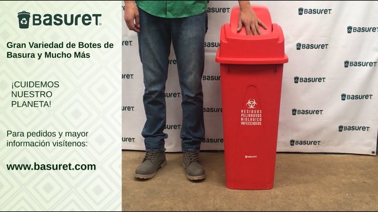 Basuret Botes de Basura Bote Balancín de 80 litros Rojo RPBI