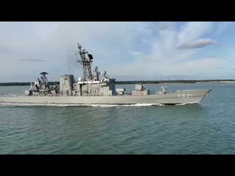 JS Shimakaze outbound from Southampton