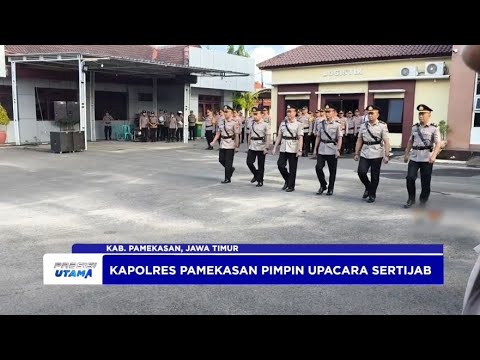 POLRES PAMEKASAN GELAR UPACARA SERTIJAB 6 JABATAN UTAMA