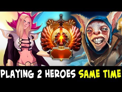 Playing 2 heroes SAME TIME — MEEPO + INVOKER top Immortal Lizzard