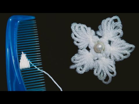 Beautiful Woolen Flower 💐 Making - New Design by Sajida HandWorks