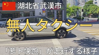 【中国】無人タクシー「萝卜快跑」が走行する様子【武漢市】