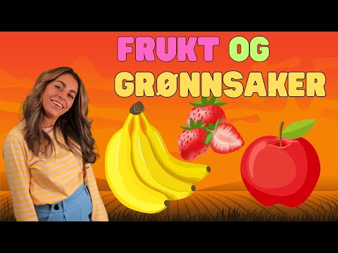 Lek og lær med farger, frukt og grønnsaker i samlingsstund for småbarn. Pedagogisk Norsk Barne-TV.